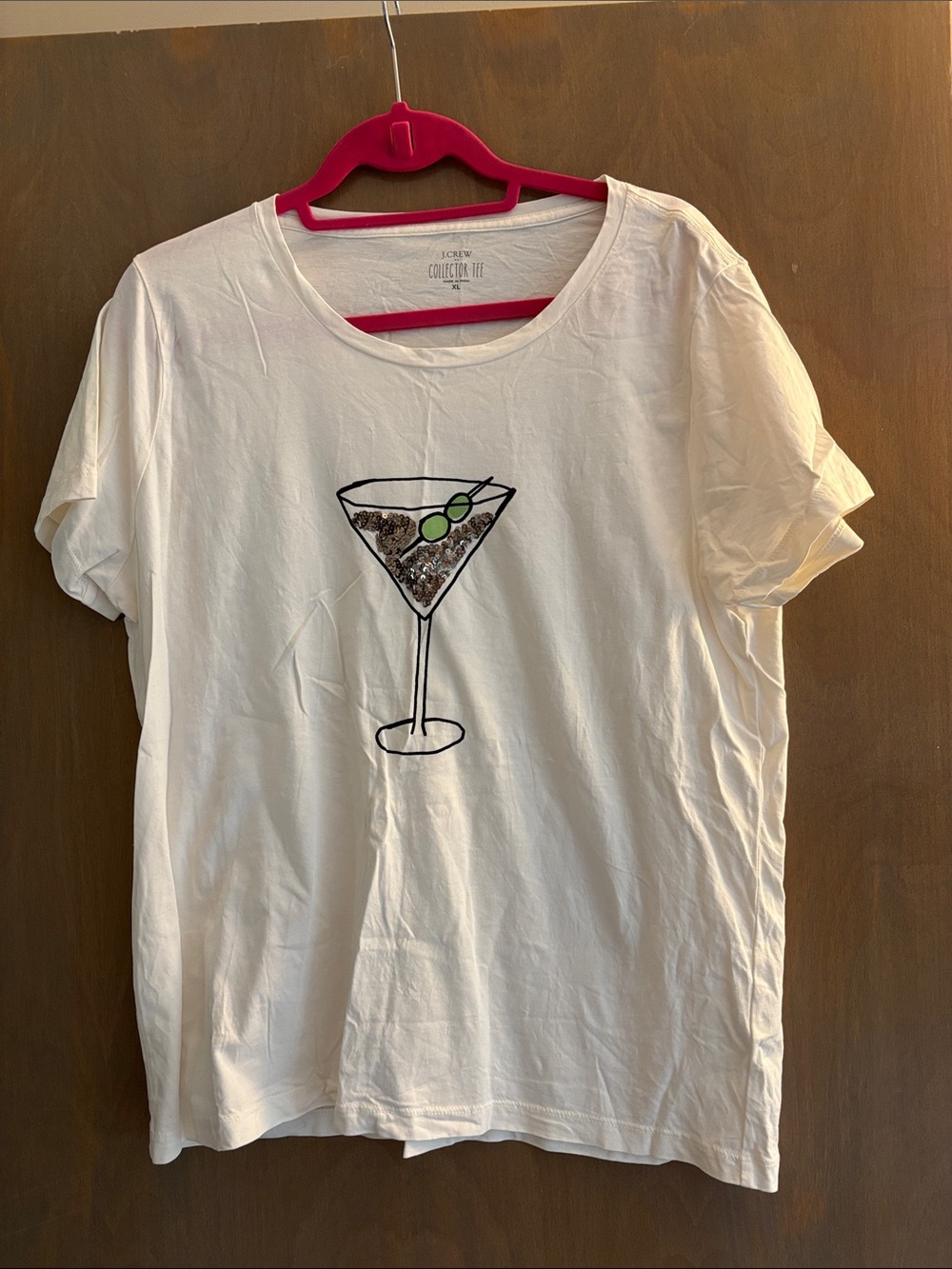 J. Crew White Collector Tee with Subtle Logo Print